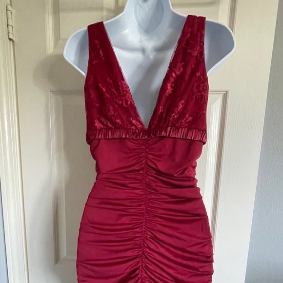 Red Ruffle Dress - Picture 3 of 5